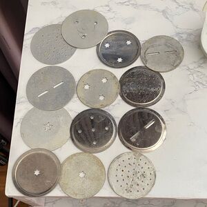 Assorted Metal Noodle Press Jali Maker 13  Discs - Star & Hole Patterns Jalis